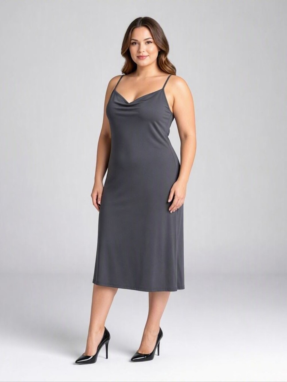 Abercrombie & Fitch Black Slip Midi Dress Sz XXL